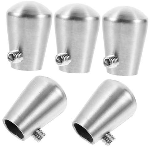 IMIKEYA 5St Zubehör für Treppensäulen aus Edelstahl Geländer Handlauf-Endkappe aus Edelstahl handlaufüberzug handlauf überzug Endkappe für Zaunrohre Kappen für Tube Rostfreier Stahl Silver