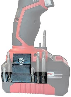 Genisys Bithalter kompatibel mit Einhell Akkuschrauber Bohrmaschine mit Gürtelclip-Haken-Befestigungsmöglichkeit, Größe:Rechts (tief)