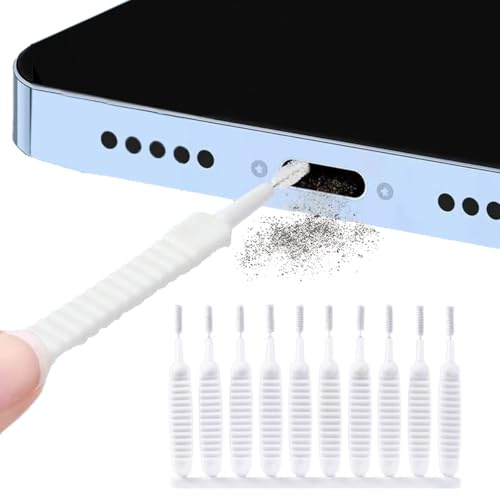 Reinigungsbürsten für Handy-Ladeanschluss, Anti-Verstopfung, Mini-Bürstenreiniger für Handy-Lautsprecher und Empfänger, Kopfhörer, Tablet-Kamera, 10 Stück