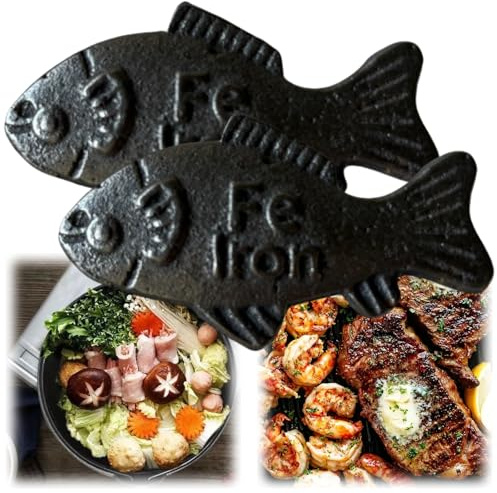 2PCS Iron Fish,Iron Fish for Ir-on Defi/ciency,I-Ron Fi-sh Cooking for Healthy,Natural IRO-n F/ish for Defi/ciency,Daily Improvement for People,Die-tary Support Solution,Cooking Lucky Ir/on Fis/hes
