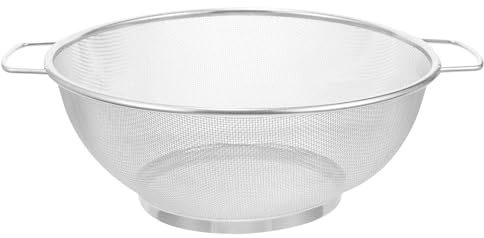 NIYANGLE Stainless Steel Fine Mesh Drain Basket for Washing Fruits Vegetables and Rice Mesh Strainer Colander with Dual Handles for Efficient Water Draining and Food Preparation