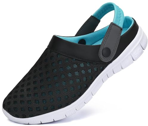 SAGUARO Sabots Homme Femme Chausson Respirant Léger Sandales de Plage Mesh Mules Pantoufle pour Piscine, Bleu, 42 EU