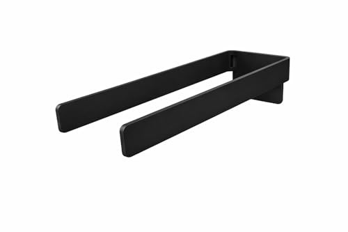 Radius PURORAGGIO Doppel-Handtuchhalter ohne Bohren – Selbstklebender Handtuchhalter aus Aluminium – 2-Armiger Handtuchhalter für Bad & Gäste-WC – modernes Design (Schwarz)