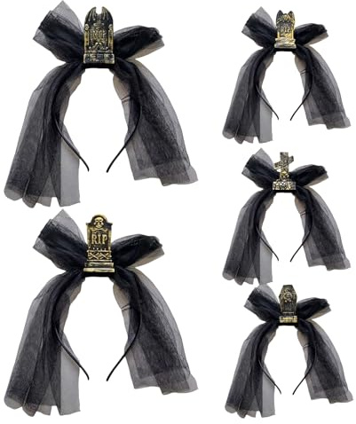 Håband För Halloween Gotisk Cosplay Gravsten Hårslöja för Tjejer | Skräckinspirerad Halloween Kostymtillbehör Huvudprydnad För Cosplay Och Temafester