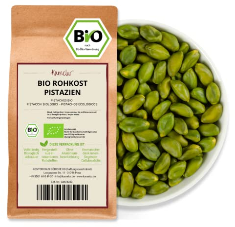 500g di pistacchi verdi BIO senza guscio e senza pelle - pistacchi naturali, sgusciati e non salati