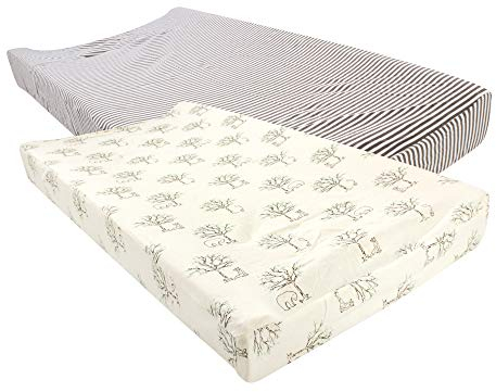 Touched by Nature Unisex Baby Wickelauflage aus Bio-Baumwolle, Birkenbäume, Einheitsgröße