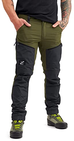 RevolutionRace Men's RVRC GP Pro Trousers, Durable and Ventilated Trousers for Hiking, Walking, Exploring and All Other Outdoor Activities, Dark Olive, L