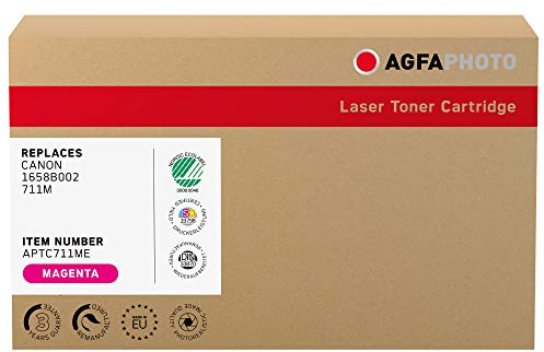AgfaPhoto Laser Toner ersetzt Canon 1658B002; 711M, 6000 Seiten, Magenta-rot (für die Verwendung in Canon LBP-5300)