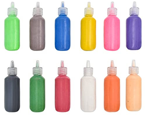 MEIEST Craft/Terrarium Sand - 12pcs Assorted Colors Pack Age 13+, 1.25oz Bottles; Art Kit for Kids & Wedding Decor