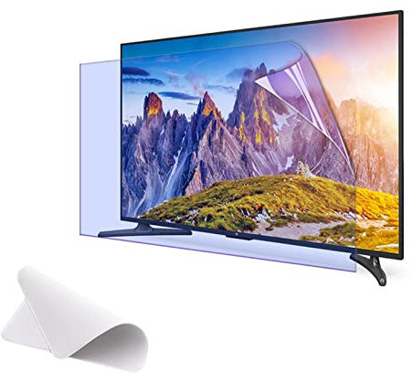 75-85 inch Matte Anti Glare TV Screen Protector - Anti UV/Anti Blue Light Filter with Cleaning Cloth - Frosted Film Anti-Reflection Rate Up to 90% - for LED, LCD, Plasma TVs and Monitors/Clear / 75