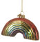 Kaemingk Christbaumschmuck Glas 7cm Regenbogen mit Glitzer Weihnachtskugeln Glücksbringer bunt