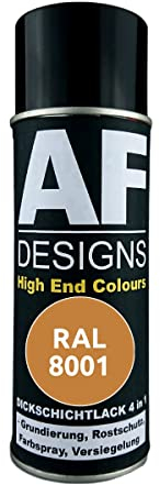 Alex Flittner Designs Rostschutzlack 4in1 RAL 8001 Ockerbraun Metall Schutzlack Spray Rostschutzfarbe Sprühdose
