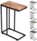 SG Traders C Shaped Side Table Coffee Table End Under Sofa Living Room Snack Laptop Holder Stable Metal Frame for Bedroom Office Sofa Bed Side Easy to assemble (Rustic Wood)