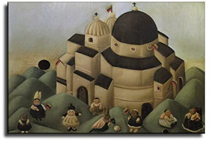 35+ Fernando Botero Poster The Great Feast von Fernando Botero Naïve Art Surrealist Poster Dekorative Malerei Leinwand Wandkunst Wohnzimmer Poster 60 x 90 cm
