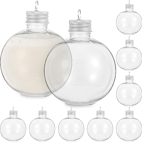Operitacx Booze Ball Ornamente, transparente Weihnachtskugeln, 10 Stück, lebensmittelechte Christbaumkugeln, für Weihnachtsbaum, Hochzeit, Party-Dekoration und verschiedene Verwendungen, 250 ml
