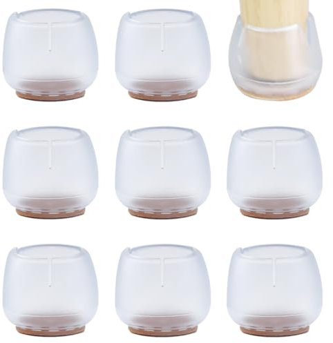CEEYSEE 12 PCS Chair Leg Caps Floors Protector Silicone Covers Rubber Caps Circular Feet Pads for Hardwood Furniture (37-42mm)