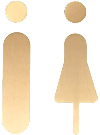 WC-Schilder aus Messing für Männer und Frauen, Badezimmerschild, Dekorationsfiguren-Set, modernes Toilettenschild, Badezimmer-Türschilder (A)