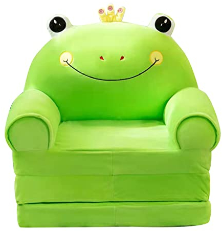 Rpporm Faltbarer Kinder-KinderSofa-Rückenlehen-Sessel 2 in 1 Faltbarer Kinder-Sofa-Sessel Cute Comic Lazy Sofa-Kinder flip up Sofa-Bett für Wohnzimmer Zierkissen Mit Füllung Landhaus