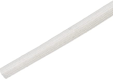 DMiotech 8mmx10m(32.8ft) Fibre Verre Manche Isolant Petit Lignes Tissu Tube pour Fil Protéger avec Résine Blanc