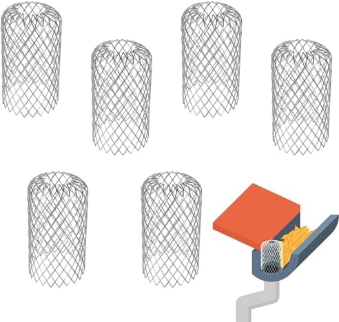 JAWAI 6 Stück Dachrinnenschutz Fallrohrschutz Dachrinnenfilter aus Aluminium Fallrohrschutz Metall Dachrinnenschutz Fallrohrschutz Dachrinnenschutz Aluminium Laubfänger zum Freihalten des Fallrohrs
