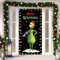 Molinter Weihnachten Türabdeckung Grinch Dekoration Weihnachtsmonster Hintergrund Banner Outdoor-Weihnachtsdekoration für Haustür (E)