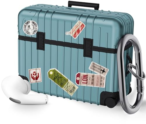 VISOOM Airpods Pro 2 Hülle Kompatibel mit Airpods Pro 2 2022 Case Cover Upgrade Stoßfeste Schutzhülle Weiches TPU mit Karabiner [Front-LED Sichtbar [Kabelloses Laden] (Mint Green)