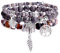 Dochais 3 Stück Boho Armbänder Damen Chakra, Verstellbares Bohemian Armband, Boho Schmuck Bracelet, Rosenquarz Turmalin Edelstein Armband SetFür Damen (3 Stück, Stil 3)