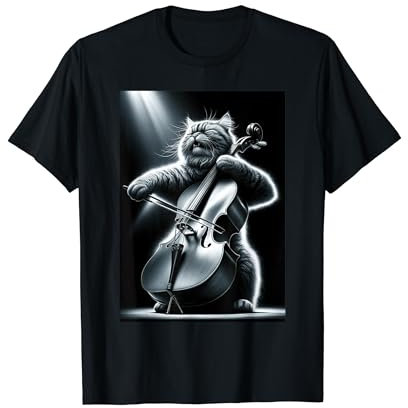 Musiker Cellospieler Lustige Katze spielt Cello T-Shirt