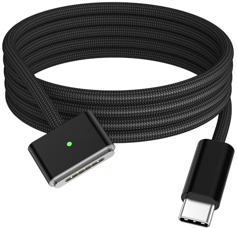 BOUTOP USB C to Mag-Safe 3 Cable 140W PD Fast Charging USBC to Mag Safe 3 Charging Cable Compatible with MacBook Pro M1 2021/M2 2023(14”/16”), MacBook Air M2, M3/M3 Pro/M3 Max 2024 (14”/16”) 2M Black