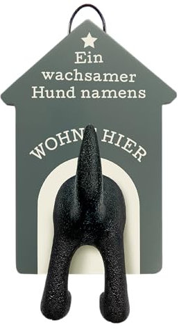 History & Heraldry Personalisierte Leinenhalter für Hunde als Leinenparkplatz, für Hundegarderobe o. als Wanddeko Hunde Accessoires (Blanko Grau)