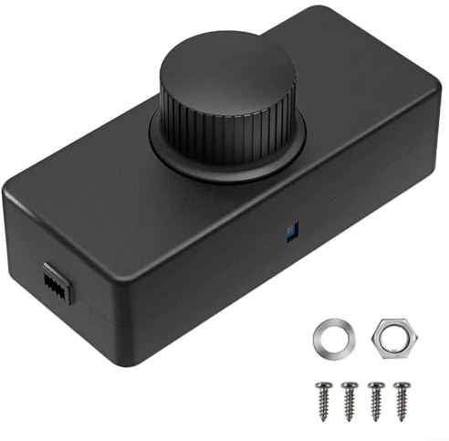 Inline LED Dimmerschalter integrierter Dreh EIN/AUS Schalter und Dimmer mit Knopfsteuerung Einbaudimmer 8 x 3,2 x 2,1 cm