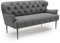 CAVADORE 2,5-Sitzer Küchensofa Amba, Trendige Sitzbank für Küche oder Esszimmer / 173 x 97 x 87 / Flachgewebe: Dunkelgrau