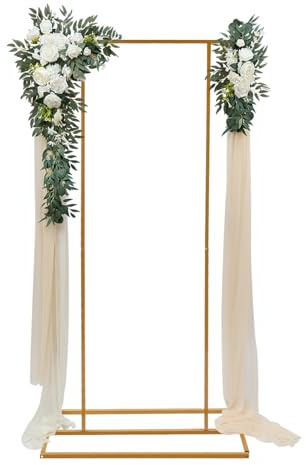 Tagtuell Metall Hochzeit Bogen, Quadrat Ballon Bogen, Goldene Blume Rahmen Hintergrund Dekoration, Gold Traubogen Hochzeit für Parteien, Dekoration, Hintergrund Klammern