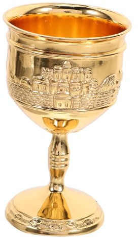BIUDECO Copa De Cena Copas De Vino Medievales Taza De Oración Taza De Kidush Cuenco De Ofrenda De Agua Tazas De La Iglesia Copa De Vino Cáliz Copa De En Miniatura De Zinc