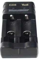 Universal-Batterie-Ladegerät für CR2-Akkus und CR123A-Akkus (16340) mit 2 Fächern - Einzelkanalsteuerung, mit USB-Kabel. optional mit Akkus (ohne Akkus)