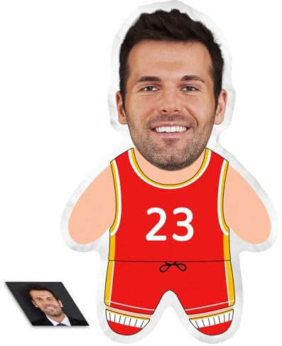 LucBuy Personalisiertes Gestaltetes Gesichtskissen, Individuell Foto Plüschpuppenkissen, Doppelseitiger 3D Druck, Sofadekoration Hässliche Kissen, Geschenke für Geburtstage Jahrestage (S16)