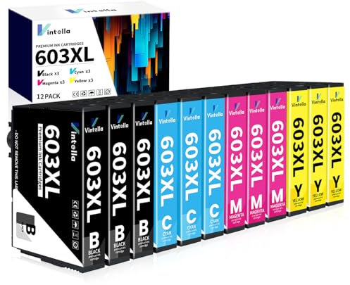 Vintella 603XL Druckerpatronen für Epson 603 XL Patronen Kompatibel mit Epson Expression Home XP-2100 XP-2105 XP-3100 XP-3105 XP-4100 XP-4155 Workforce WF-2810 WF-2830 WF-2835 WF-2850 (12er-Pack)