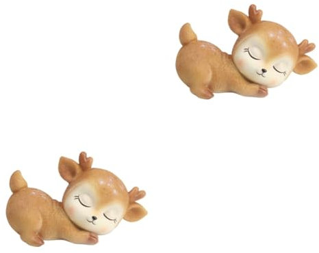 STOBAZA 2pcs Realistic Deer Figurine Cake Topper Birthday Party Decorations Stag Ornament Deer Statue for Home Decor