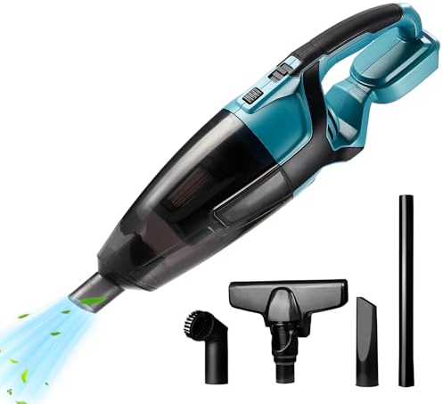 Aspirapolvere a batteria per batterie Makita da 18 V (senza batteria e caricatore), 8000 Pa con bocchetta a lancia, bocchetta per imbottitura, contenitore per aspirapolvere da 0,6 l, aspirapolvere