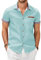 COOFANDY Mens Shirts Short Sleeve Smart Casual Non Iron Office Shirt Denim Mens Cowboy Summer Dress Shirt Slim Fit Light Blue XXL