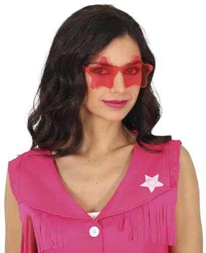 FIESTAS GUIRCA Rosa Sternenbrille, Hippie-Kostüm-Zubehör für Partys und Feiern, ideal für Karneval, Halloween und Themenveranstaltungen, Erwachsene, Unisex, Rosa