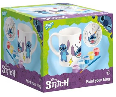 STITCH TASSE ZUM SELBSTBEMALEN | Kreatives Trinkbecher-Set für Kinder mit Farben & Pinsel | DIY Becher mit Lieblingsfigur Stitch gestalten