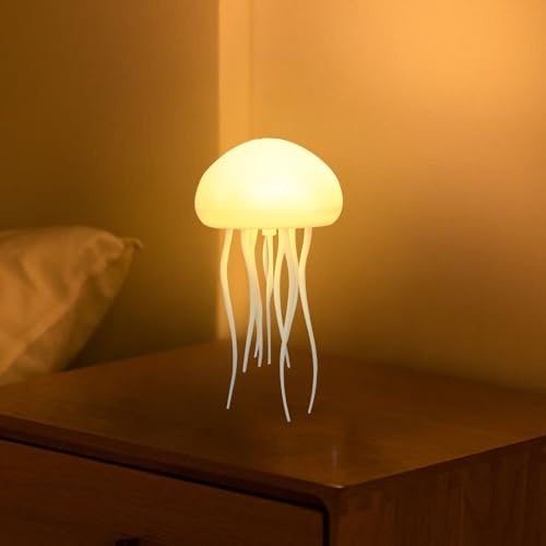 LED Quallen Lampe mit 9 Tentakeln 2 Arbeitsmodi Ultra Lange Akkulaufzeit Jellyfish Lamp Farbverlaufslichteffekten mit Touch Sprachgesteuerte Quallenlampe mt Lithium-Akku Typ-C Quallen Nachtlicht