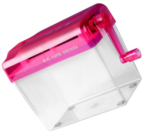 Operitacx Hand-aktenvernichter Aus Kunststoff Und Metall Kleiner Für Büro Und Haushalt Manueller Zum Zerkleinern Von Dokumenten Und Banknoten Tragbar Und Einfach Zu Bedienen