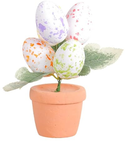 2 Pieces Easter Egg Cup Plants Easter Eggs and Flower Pot Plants- Easter Easter Potted Plant Easter Flowers Potted Decorations- Easter Egg Decorations for Desks,