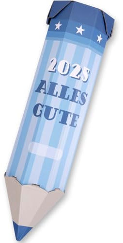 KKSJK Schultüte, Geschwisterschultüte in Form eines Stiftes, Geschwistertüte Selber Basteln, Länge 41 cm, Durchmesser 10,5 cm, Geschenkverpackung Zuckertüte Einschulung für Jungen und Mädchen (Blau)