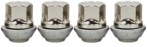 Raheem 1366029 4 Pcs Alloy Wheel Nuts M12 x 1.5mm Stainless Car Wheel Lug Nuts for Ford Fiesta Focus Mondeo Fusion C-Max Kuga Transit Connect Escort Puma Volvo C30 S40 V40 V50 C70 81EB1K024AB 30666349