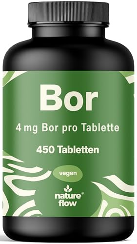 Bor hochdosiert – 450 Tabletten – 4 mg pro Tag Aus Borax (Natrium Borat) | vegan, produziert in Deutschland, laborgeprüft