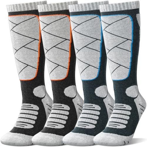 Odtmger Merino Wool Ski Socks for Kids & Adults,Cold Weather for Ski,Sonwboarding,Warm Over-The-Calf Socks, Winter activities.