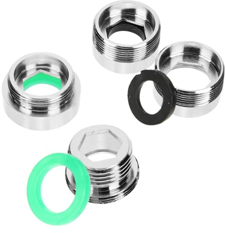 EPIGEIST 4 Stück Kupfer Wasserhahn Adapter Vielseitige Aufsätze für Waschbecken Gartenschlauch und Wasserfilter Kompatibel mit Verschiedenen Gewindegrößen Passend für Standard Sink